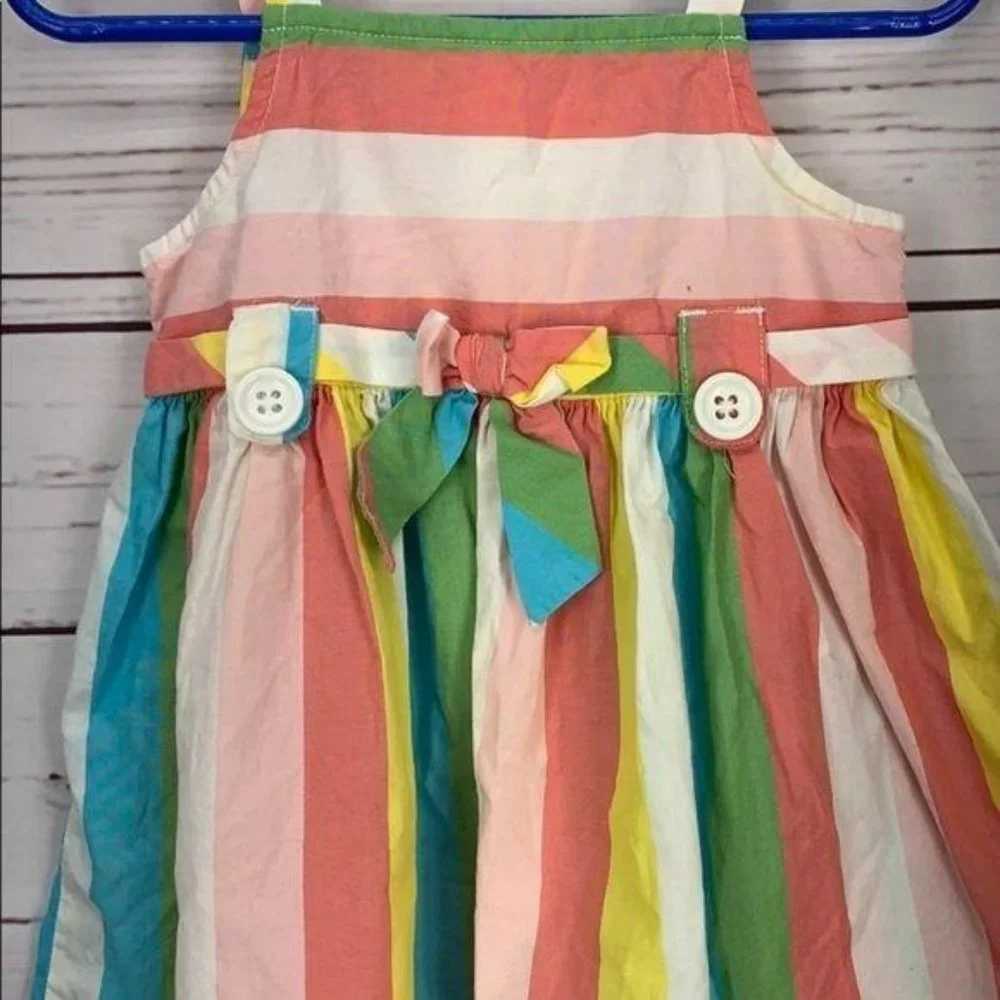 Gymboree‎ Infant Girls Rainbow Striped Sleeveless Dress 18-24 Months
